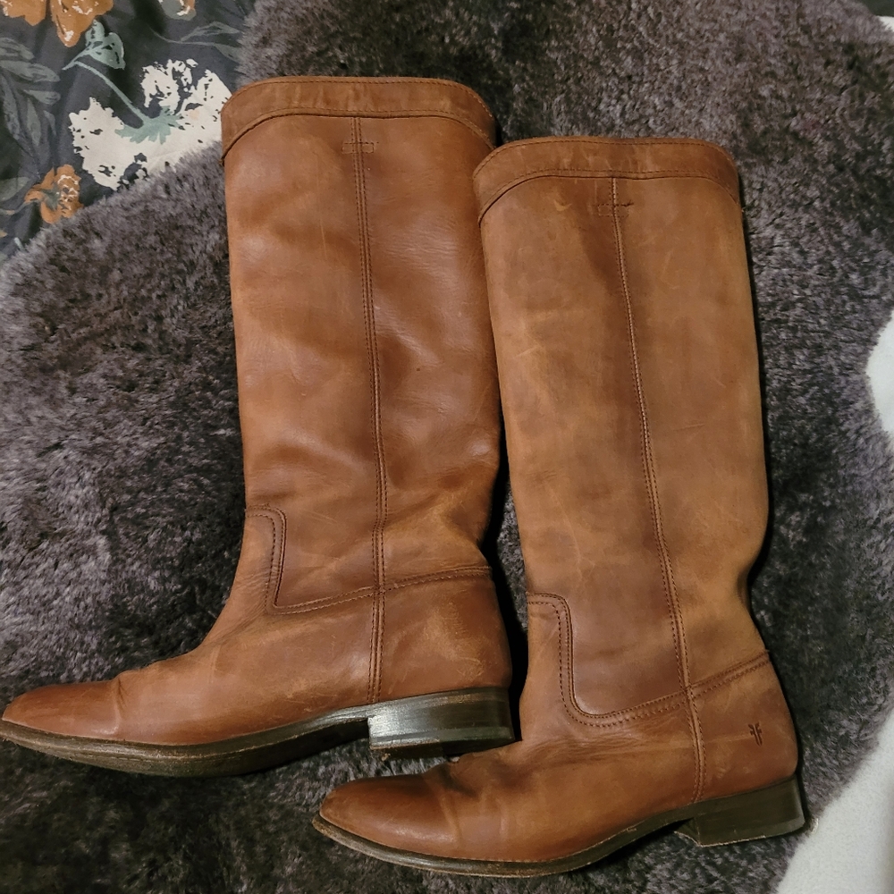 FRYE Boots Tall Brown Leather Knee High.